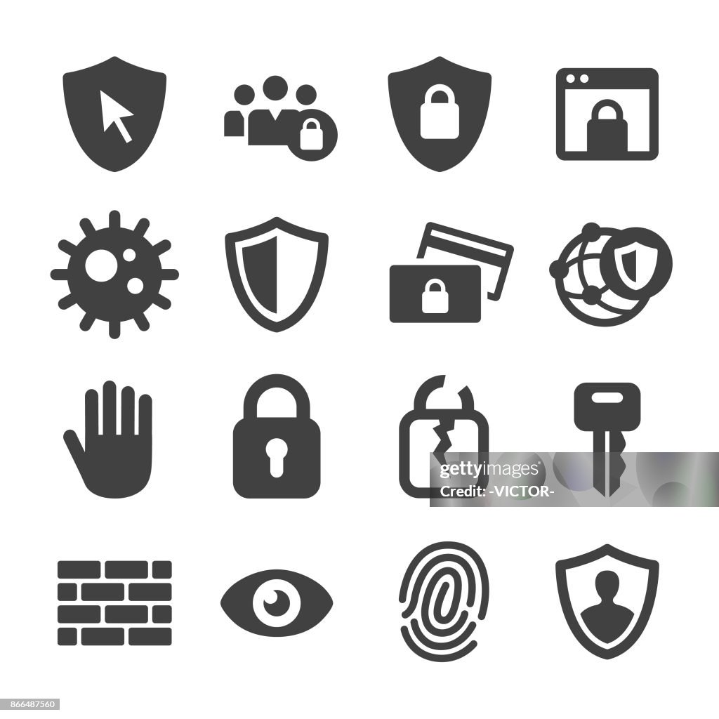Internet-Sicherheit und Datenschutz-Icons - Acme-Serie