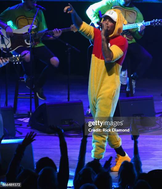 Singer/Songwriter Kane Brown aka Winnie the Pooh on this night only performs at the 5th Annual Battle For The Bones at Wildhorse Saloon on October...