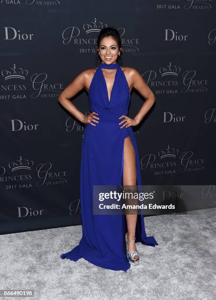 Internet personality Bethany Mota arrives at the 2017 Princess Grace Awards Gala at The Beverly Hilton Hotel on October 25, 2017 in Beverly Hills,...