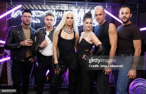 Phillipe Blond , David Blond , Micah Jesse and guests attend Moxy Times Square 'Coming Out' Party at Moxy Times Square on October 25, 2017 in New...