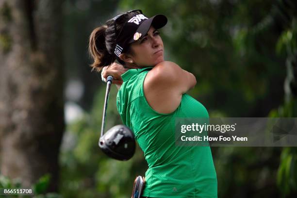 Gerina Piller of USA in action during day one of the Sime Darby LPGA Malaysia at TPC Kuala Lumpur East Course on October 26, 2017 in Kuala Lumpur,...