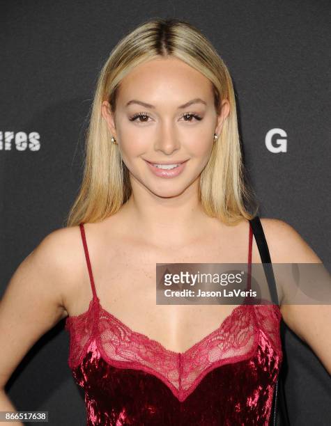Corinne Olympios attends the premiere of "Jigsaw" at ArcLight Hollywood on October 25, 2017 in Hollywood, California.