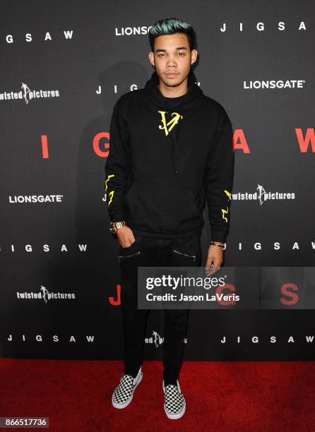 Roshon Fegan attends the premiere of "Jigsaw" at ArcLight Hollywood on October 25, 2017 in Hollywood, California.