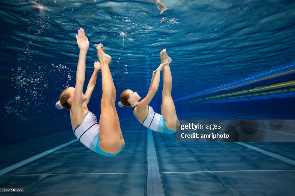 Women in Sport - synchronised swimming underwater shot