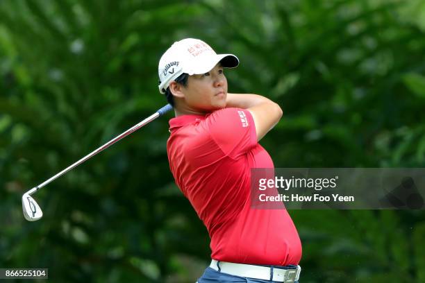 Yani Tseng of Chinese Taipei in action during day one of the Sime Darby LPGA Malaysia at TPC Kuala Lumpur East Course on October 26, 2017 in Kuala...