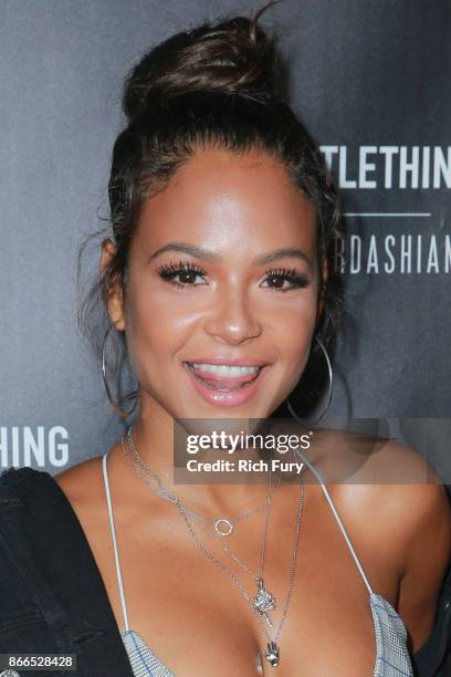 Christina Milian attends the launch of PrettyLittleThing by Kourtney Kardashian at Poppy on October 25, 2017 in Los Angeles, California.