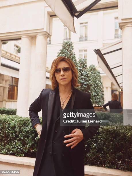 Musician Yoshiki is photographed for Self Assignment on October, 2017 in Paris, France.