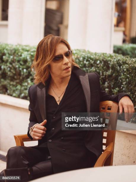 Musician Yoshiki is photographed for Self Assignment on October, 2017 in Paris, France.
