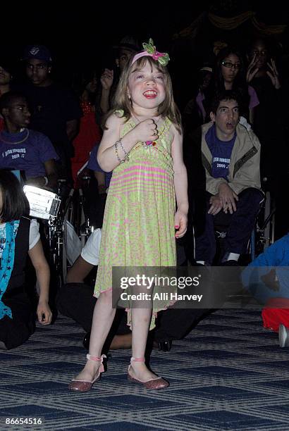 Alena Galan rehearses before the Garden of Dreams Foundation talent show at Radio City Music Hall on May 7, 2009 in New York City.
