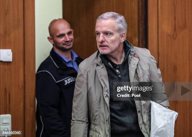 Daniel M. Arrives for his trial on charges of spying for the Swiss government in Frankfurt Main, Germany, 26 October 2017. German authorities accuse...