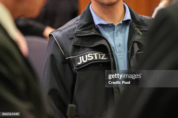Justice officer stands in the courtroom prior to the Daniel M. Trial on charges of spying for the Swiss government, on October 26, 2017 in Frankfurt...