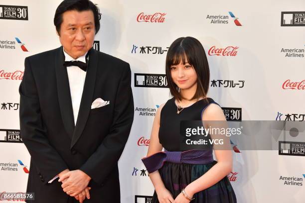 Actress Kanna Hashimoto arrives at the red carpet of the 30th Tokyo International Film Festival at Roppongi Hills on October 25, 2017 in Tokyo, Japan.