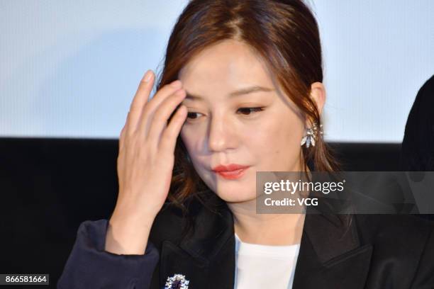 Actress Vicki Zhao attends an international jury members press conference of the 30th Tokyo International Film Festival at Roppongi Hills on October...