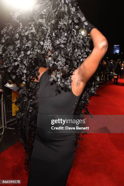 Grace Jones attends the UK Premiere of "Grace Jones: Bloodlight And Bami" at the BFI Southbank on October 25, 2017 in London, England.