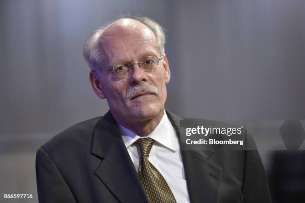 Stefan Ingves, governor of the Sveriges Riksbank, looks on during an interview in Stockholm, Sweden, on Thursday, Oct. 26, 2017. Swedens central bank...