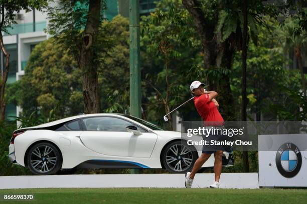 Yani Tseng of Chinese Taipei in action during day one of the Sime Darby LPGA Malaysia at TPC Kuala Lumpur East Course on October 26, 2017 in Kuala...