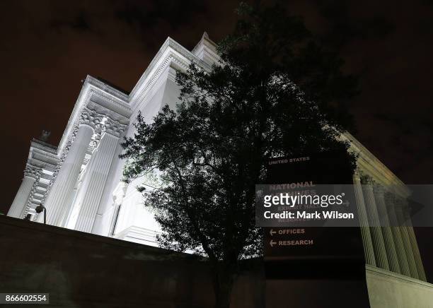 The United States National Archives building is shown on October 26, 2017 in Washington, DC. Later today the National Archives will release more than...