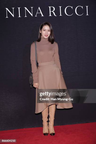 Actress Son Ye-Jin attends the "Nina Ricci" photocall on October 26, 2017 in Seoul, South Korea.