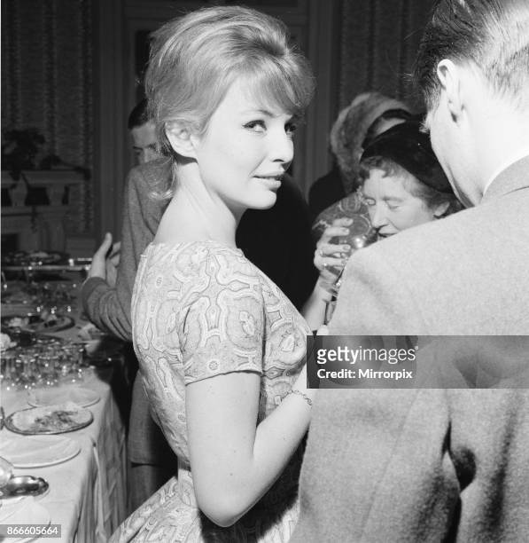 Annette Stroyberg, danish actress, in London, Sunday 14th December 1958. Annette is in the UK for a screen test, she is hoping for a role in new film...