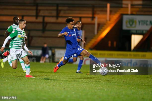 Chelsea's Jacob Maddox during the Checkatrade Trophy match between Yeovil Town and Chelsea at Huish Park on October 25, 2017 in Yeovil, England.