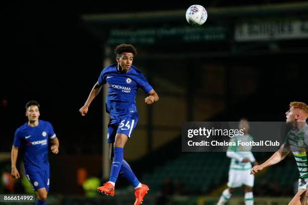 Chelsea's Jacob Maddox during the Checkatrade Trophy match between Yeovil Town and Chelsea at Huish Park on October 25, 2017 in Yeovil, England.