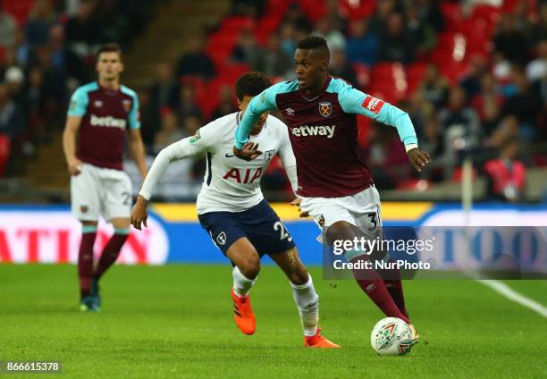 West Ham United's Edimilson Fernandes during Carabao Cup 4th Round match between Tottenham Hotspur and West Ham United at Wembley Stadium, London,...