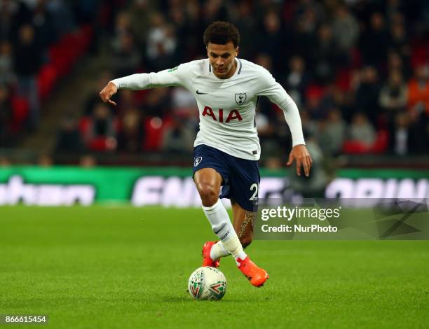 Tottenham Hotspur's Dele Alli during Carabao Cup 4th Round match between Tottenham Hotspur and West Ham United at Wembley Stadium, London, England on...