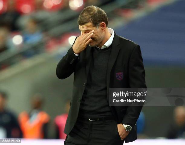 West Ham United manager Slaven Bilic during Carabao Cup 4th Round match between Tottenham Hotspur and West Ham United at Wembley Stadium, London,...