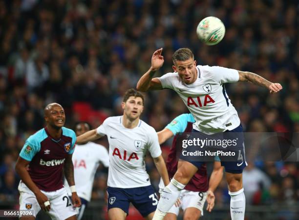 Tottenham Hotspur's Toby Alderweireld during Carabao Cup 4th Round match between Tottenham Hotspur and West Ham United at Wembley Stadium, London,...