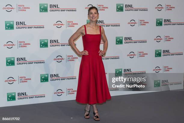 British actress Rosamund Pike attends photocall of Hostiles at Rome Cine Fest, Roma, Italy on 26 October 2017.