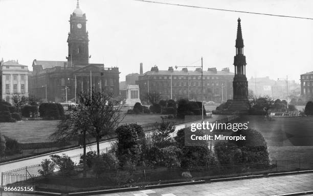 View of Hamilton Square, cornerstone for developments in Birkenhead, Wirral, Merseyside. Circa 1966.