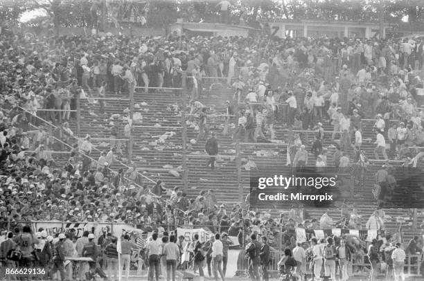 Juventus 1-0 Liverpool FC, 1985 European Cup Final, Heysel Stadium, Brussels, Wednesday 29th May 1985. Crowd Violence.