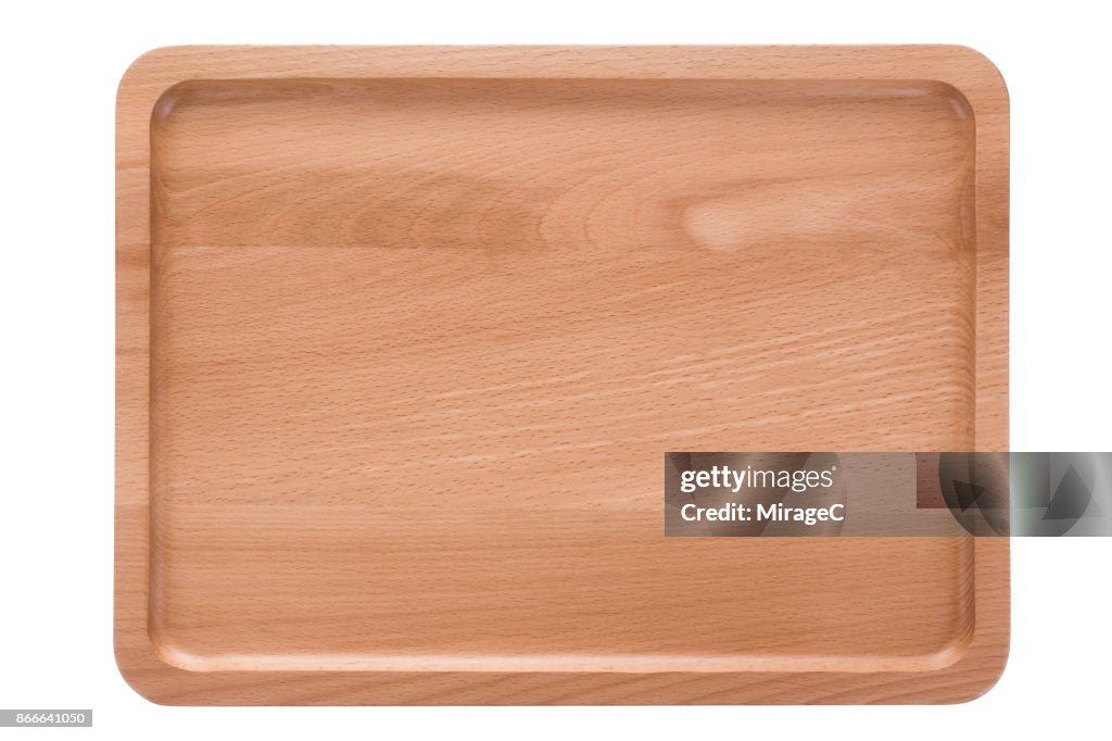 Empty Beech Wood Plate Tray