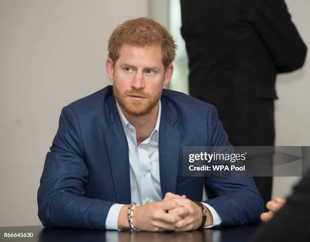 Prince Harry during a visit to Ørestad Gymnasium, an innovative school which is part of a global network encouraging students to identify and solve...