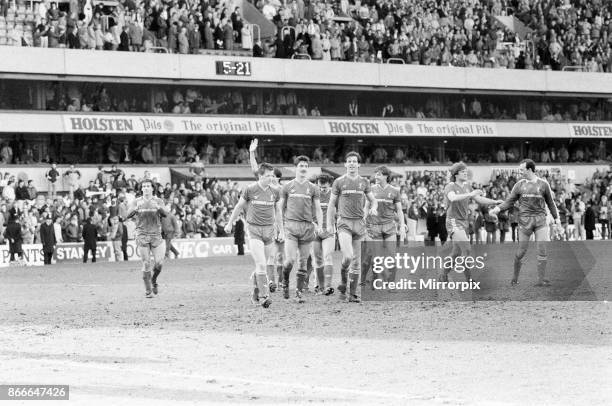 Liverpool FC 2-0 Southampton FC, FA Cup Semi Final match at White Hart Lane, Saturday 5th April 1986. Craig Johnston, Ian Rush, Jan Molby, Bruce...