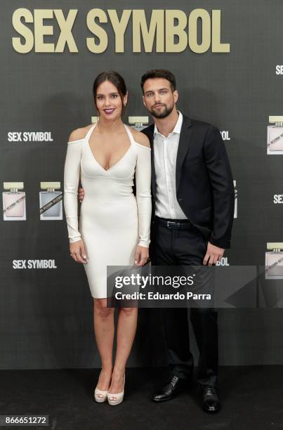 Actor Jesus Castro and Cristina Pedroche attend the 'Sex Symbol' fragrances photocall at Eurobuilding hotel on October 26, 2017 in Madrid, Spain.