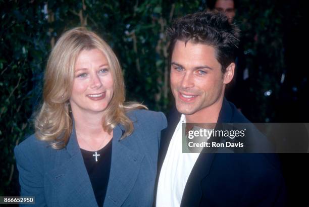 Actor Rob Lowe and wife Sheryl Berkoff attend the 'True Lies' Westwood Premiere on July 12, 1994 at the Mann Village Theatre in Westwood, California.