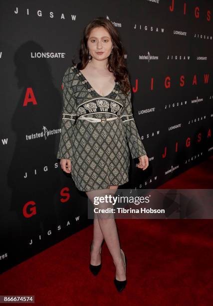 Emma Kenney attends the premiere of Lionsgate's 'Jigsaw' at ArcLight Hollywood on October 25, 2017 in Hollywood, California.