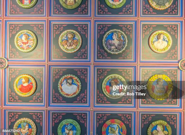 king's inner chamber ceiling - stirling castle stock pictures, royalty-free photos & images