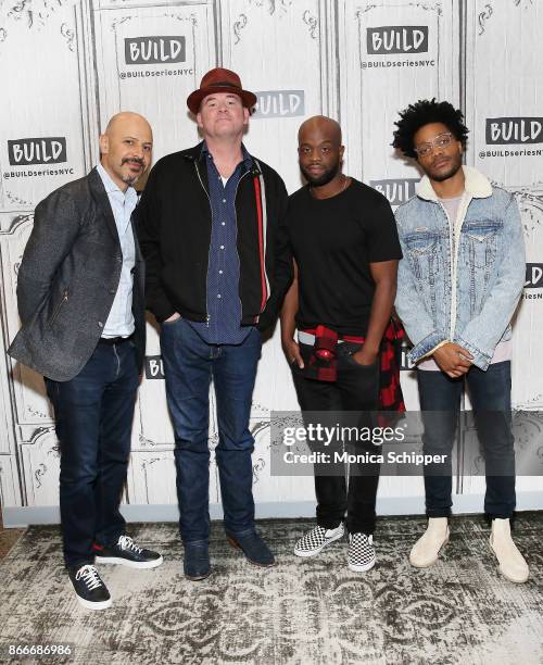 Maz Jobrani, David Koechner, Rell Battle and Jermaine Fowler discuss "Superior Donuts" at Build Studio on October 26, 2017 in New York City.