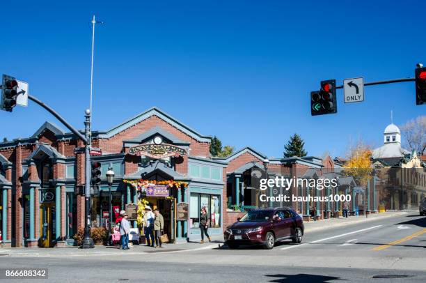 main street, breckenridge, colorado - breckenridge town stock pictures, royalty-free photos & images