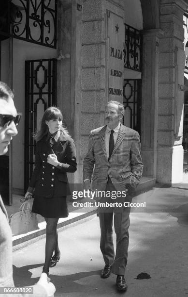 American film actor Henry Fonda walking in Via Condotti with his 35 years old wife Shirlee Adams. He is in Rome to work on the movie 'Once Upon a...