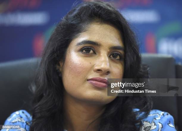 Indian Women's Cricket Team Captain Mithali Raj, during the FICCI Ladies Organisation engages in an interactive session titled Breaking Boundaries at...