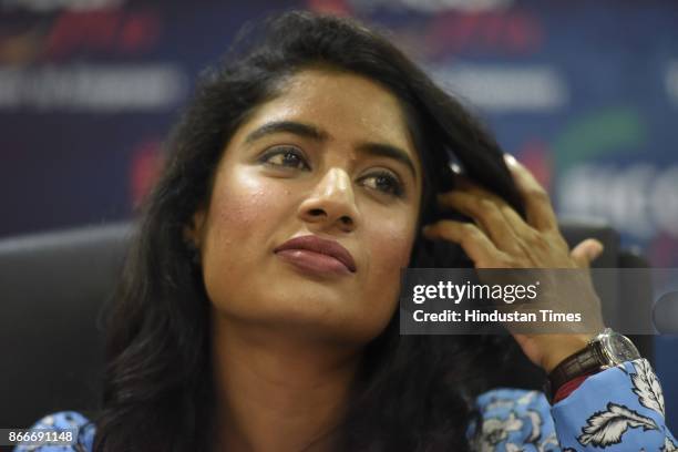 Indian Women's Cricket Team Captain Mithali Raj, during the FICCI Ladies Organisation engages in an interactive session titled Breaking Boundaries at...