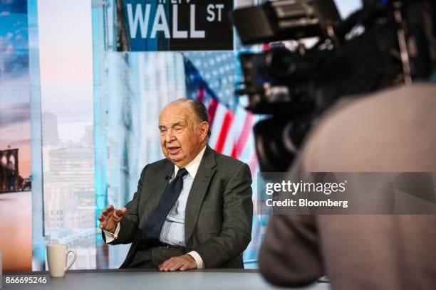 Henry Kaufman, president of Henry Kaufman and Co., speaks during a Bloomberg Television interview in New York, U.S., on Thursday, Oct. 26, 2017....