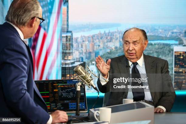 Henry Kaufman, president of Henry Kaufman and Co., speaks during a Bloomberg Television interview in New York, U.S., on Thursday, Oct. 26, 2017....