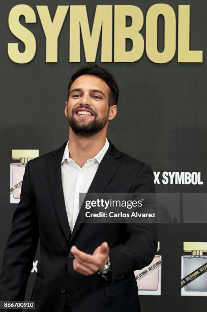 Actor Jesus Castro presents 'Sex Symbol' new fragance at the NH Eurobuilding Hotel on October 26, 2017 in Madrid, Spain.