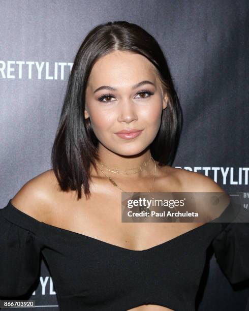 Actress Kelli Berglund attends the PrettyLittleThing by Kourtney Kardashian launch party on October 25, 2017 in Los Angeles, California.