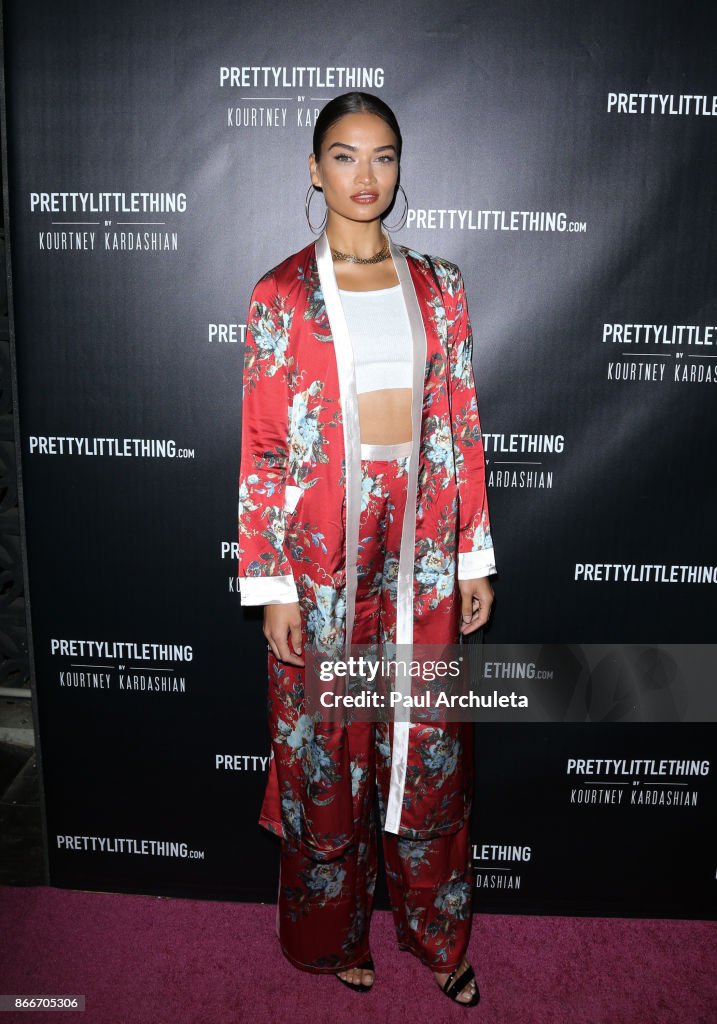 Fashion Model Shanina Shaik attends the PrettyLittleThing by Kourtney