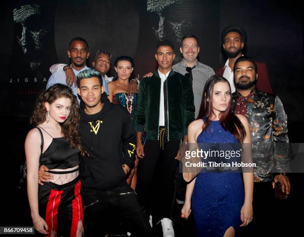 Roshon Fegan, Kyle Massey, Adrian Dev and Guests attend Lionsgate's 'Jigsaw' premiere after party on October 25, 2017 in Hollywood, California.